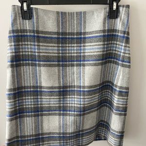 Talbots Grey and Blue Plaid Skirt
